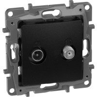 Розетка Legrand TV/SAT двухкабельная ETIKA антрацит 672657