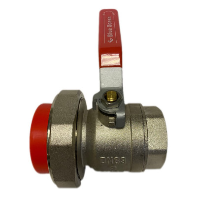 Шаровой кран Blue Ocean (1 сварная головка и ВР, никелированная латунь) "Fire Secure", противопожарный полипропилен - 63x2" (8шт/кор) Fire-S-B1 Fire-S-B1 PPRF/BVF(R)-63