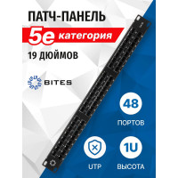 Патч-панель UTP 5bites 19, 5e категория 48 порта, 1U разъемы KRONE тип 110 DUAL IDC PPU55-06