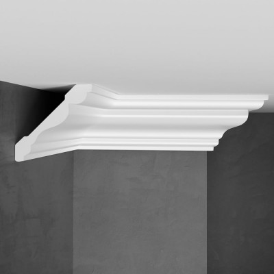 Плинтус потолочный Stenopol 77х77х2000 мм под покраску C7154