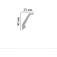 Потолочный плинтус Stenopol 40х25х2000 мм под покраску C7151