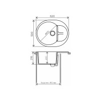 Кухонная мойка Polygran ATOL-620 (№14 Серый) 678941