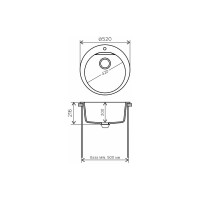 Кухонная мойка Polygran ATOL-520 (№14 Серый) 627437