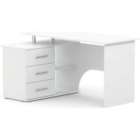 Компьютерный стол СОКОЛ левый белый КСТ-09 00-00010945