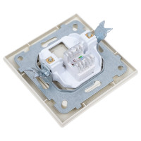 Компьютерная розетка NE-AD + гнездо с заглушкой, CAT6, Aras, Крем, 93-111-23-D1