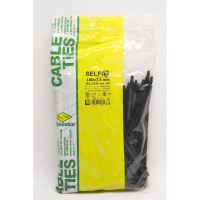 Стяжки SapiSelco черного цвета, 7,5x180 мм, полиамид 6.6, уп. 100 шт. SEL.3.430R