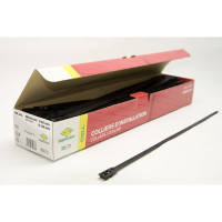 Стяжки с двойной горизонтальной головкой SapiSelco черного цвета, 9x500 мм, полиамид 6.6, уп. 100 шт. COL.3.423