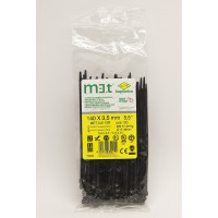 Стяжки с металлической вставкой в головке SapiSelco ME.T, черного цвета, 3.5x140, полиамид 6.6, уп.100 шт. MET.3.2110R