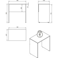 Компьютерный стол SKYLAND CD 7045 дуб сонома светлый 700x450x750 COMP 00-07018324