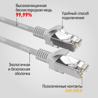Патч-корд ЭРА PC0.5F F/UTP категория 5e, длина 0,5 метра, экранированный, серый Cu, Б0051343