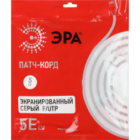 Патч-корд ЭРА PC5F F/UTP категория 5e, длина 5 метров, экранированный, серый, Cu, Б0051348
