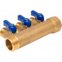 Коллектор с шаровыми кранами Comisa 3 выхода, 3/4-1/2 нар 8820173