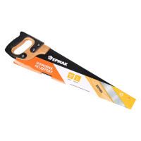 Ножовка по дереву ЕРМАК 450мм с деревянной обрезиненной ручкой, универсальный зуб, 4 мм 663-129