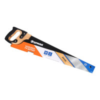 Ножовка по дереву ЕРМАК 500мм с деревянной обрезиненной ручкой, универсальный зуб, 4 мм 663-130