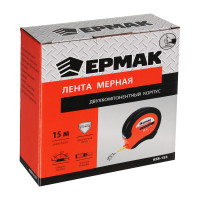 Мерная лента ЕРМАК металл 15м, двухкомпонентный корпус 658-153