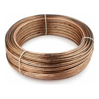 Акустический кабель Cablexpert 2x1.0мм2, медь, 30м, прозрачный с черн.пол., бухта, CC-TC2x1,0-30M