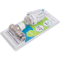 Терморегулирующий комплект для радиатора MVI Ду15 прямой 2 в 1, клапан + термоголовка, TR.613.04