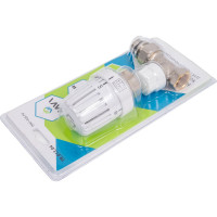 Терморегулирующий комплект для радиатора MVI Ду15 прямой 2 в 1, клапан + термоголовка, TR.613.04