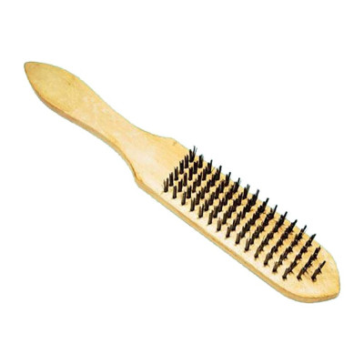 Зачистная щетка CNIC 6-ти рядная на деревянной колодке стальная проволока d=0,35мм B006 S-T 29746