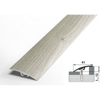 Порог разноуровневый алюминиевый ЛУКА (41 мм, 0,9 м, декоративный, Сосна серебристая) УТ000025920