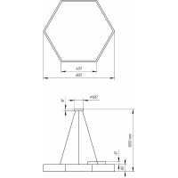 Светодиодный светильник ЭРА Geometria Hexagon SPO-122-B-40K-066 66Вт 4000К 4800Лм черный Б0050553