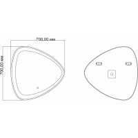 Зеркало MIXLINE "Эдда" D700 сенсорный выключатель, с гравировкой 544019