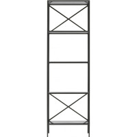 Стеллаж GreenWeen KARIN черный/стекло, 550x300x1750 GW-KARIN-G-B