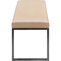 Банкетка GreenWeen ALBA черная/экокожа Light Beige GW-ALBA-LEA-110B-LB