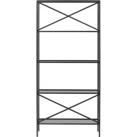 Стеллаж GreenWeen KARIN-800 черный, стекло 1750x800x300 GW-KARIN-800-G-B