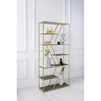 Стеллаж GreenWeen ARNETTA золотой, полки керамика цвет антрацит 1920x900x300 GW-ANNET-G-KA