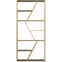 Стеллаж GreenWeen ARNETTA золотой, полки керамика цвет антрацит 1920x900x300 GW-ANNET-G-KA