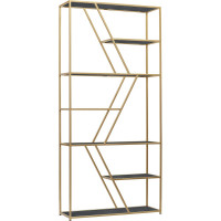 Стеллаж GreenWeen ARNETTA золотой, полки керамика цвет антрацит 1920x900x300 GW-ANNET-G-KA