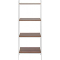 Стеллаж GreenWeen ALTO белый, ЛДСП Орех 550x300x1450 GW-ALTO-550W-LD
