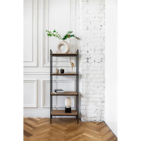 Стеллаж GreenWeen ALTO черный, ЛДСП Робиния, 550x300x1450 GW-ALTO-550B-LD-R