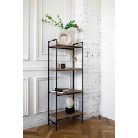 Стеллаж GreenWeen ALTO черный, ЛДСП Робиния, 550x300x1450 GW-ALTO-550B-LD-R