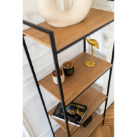 Стеллаж GreenWeen ALTO черный, ЛДСП Робиния, 550x300x1450 GW-ALTO-550B-LD-R