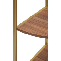 Стеллаж GreenWeen ALLEN золотой, ЛДСП Орех 330x330x1450 GW-ALLEN-330G-LD