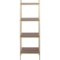 Стеллаж GreenWeen ALTO золотой, ЛДСП Орех 450x300x1450 GW-ALTO-450G-LD