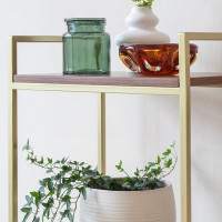 Стеллаж GreenWeen ALTO золотой, ЛДСП Орех 450x300x1450 GW-ALTO-450G-LD