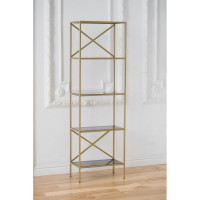 Стеллаж GreenWeen KARIN золотой/стекло, 550x300x1750 GW-KARIN-G-G