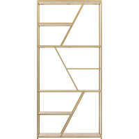 Стеллаж GreenWeen ARNETTA золотой, полки керамика, цвет слоновая кость 1920x900x300 GW-ANNET-G-KI