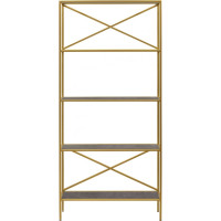 Стеллаж GreenWeen KARIN-800 золотой, керамика антрацит, 1750x800x300 GW-KARIN-800-G-KA