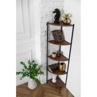 Стеллаж GreenWeen ALLEN черный, ЛДСП Орех 330x330x1450 GW-ALLEN-330B-LD