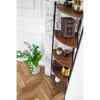 Стеллаж GreenWeen ALLEN черный, ЛДСП Орех 330x330x1450 GW-ALLEN-330B-LD