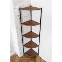 Стеллаж GreenWeen ALLEN черный, ЛДСП Орех 330x330x1450 GW-ALLEN-330B-LD