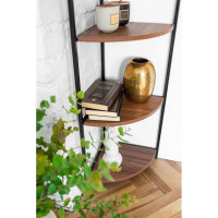 Стеллаж GreenWeen ALLEN черный, ЛДСП Орех 330x330x1450 GW-ALLEN-330B-LD