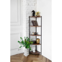 Стеллаж GreenWeen ALLEN черный, ЛДСП Орех 330x330x1450 GW-ALLEN-330B-LD