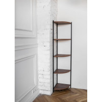 Стеллаж GreenWeen ALLEN черный, ЛДСП Орех 330x330x1450 GW-ALLEN-330B-LD