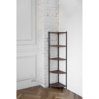 Стеллаж GreenWeen ALLEN черный, ЛДСП Орех 330x330x1450 GW-ALLEN-330B-LD