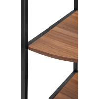 Стеллаж GreenWeen ALLEN черный, ЛДСП Орех 330x330x1450 GW-ALLEN-330B-LD